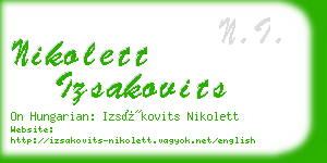 nikolett izsakovits business card